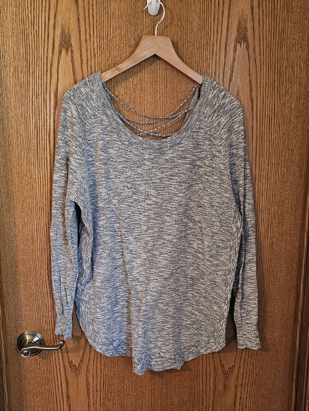 Women's Grey DayTrip Knit Top with Crisscross Back